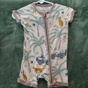 Little Sleepies Safari Adventure Kids Pajamas - Tan and Brown